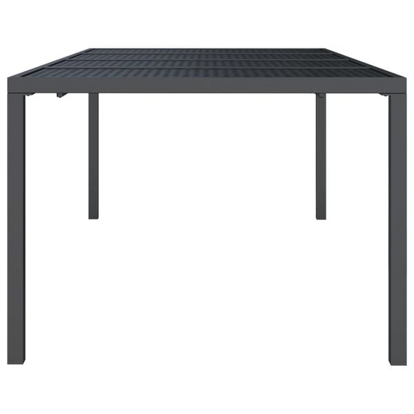 vidaXL Garden Table Anthracite Steel 79 x 39.4 in, Height 28.3 in