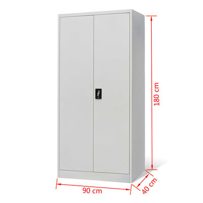 vidaXL Locker Cabinet 2 Doors Gray Metal