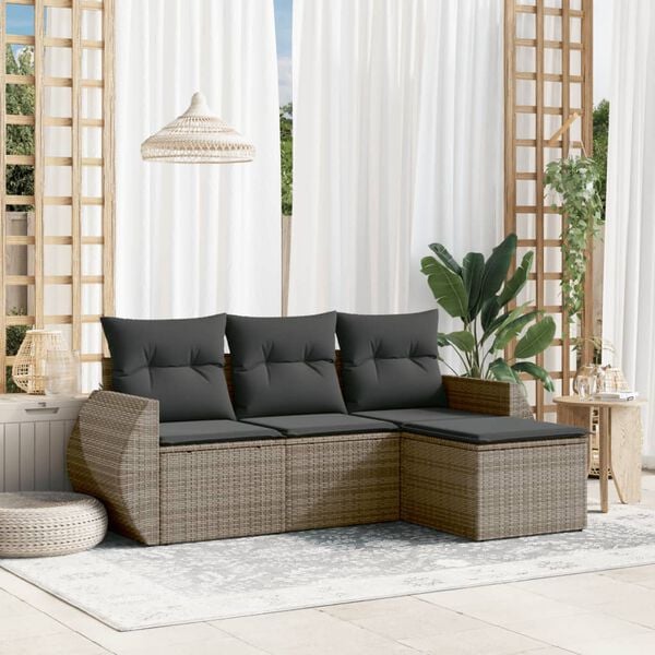 vidaXL Garden Sofa Set Grey