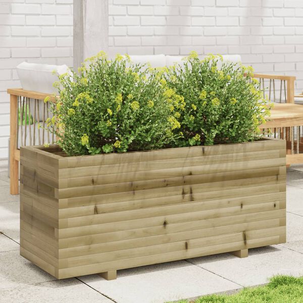 vidaXL Garden Planter Brown Impregnated solid pinewood Medium Durable