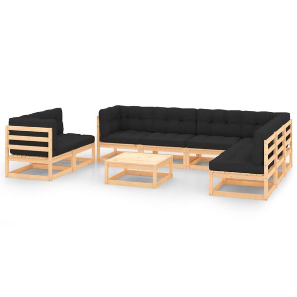 vidaXL Garden Lounge Set Anthracite Solid pinewood Medium Modular