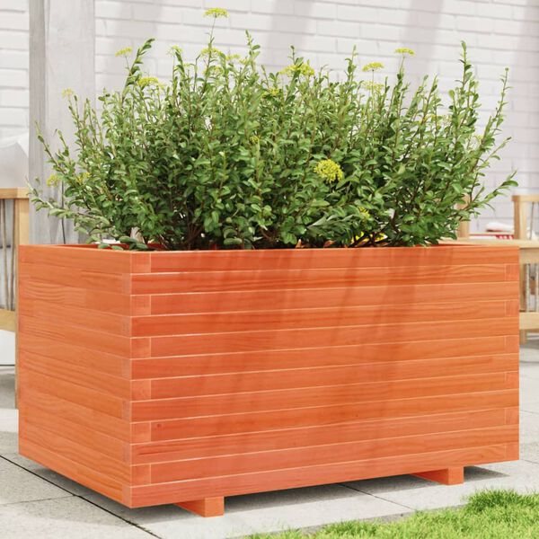 vidaXL Garden Planter Wax Brown Solid Pine Wood Medium Decorative Inlays