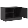 vidaXL TV Cabinet Set of 2 Black Cold-rolled steel Medium TV Cabinet