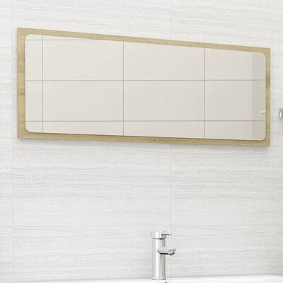 vidaXL Bathroom Mirror Sonoma Oak 39.4"x0.6"x14.6" Engineered Wood