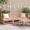 vidaXL Garden Sofa Natural wood color Solid Douglas Fir wood 3-seater