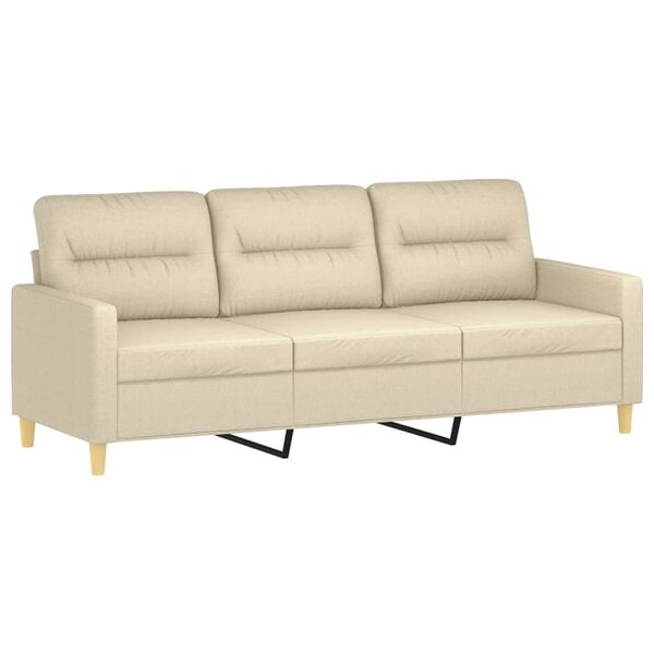 vidaXL 3-seater Sofa Cream Fabric (100% polyester), metal, textilene