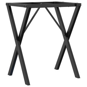 vidaXL Dining Table Leg Black Powder-coated steel Medium
