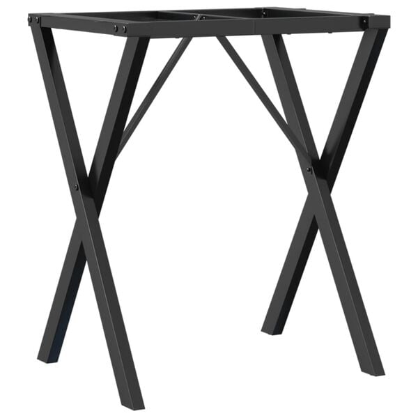 vidaXL Dining Table Leg Black Powder-coated steel Medium