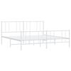 vidaXL Bed Frame White Powder-coated steel Full Bed Frame Rectangular