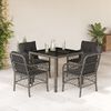 vidaXL Garden Dining Set Gray PE rattan Medium Removable Covers