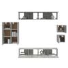 vidaXL TV Cabinet Set Set of 8 Concrete Grey Engineered Wood