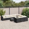 vidaXL Patio Sofa Set Black, Cream White