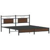 vidaXL Bed Frame Brown Oak Engineered wood and steel King Bed Frame