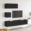 vidaXL TV Cabinet Set Set of 4 Black Engineered wood Medium