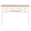 vidaXL Writing Desk White and Brown MDF and Pinewood Standard