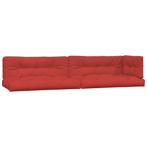 vidaXL Pallet Cushion Set of 5 Red 100% polyester 47.2 x 15.7 in