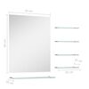 vidaXL Wall Mirror Silver Tempered Glass 19.7 x 23.6 in Wall Mirror