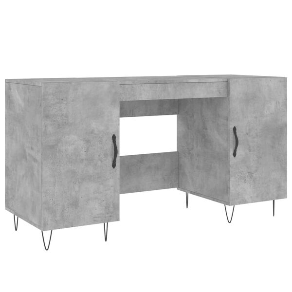 vidaXL Desk Concrete grey Engineered wood 55.1x19.7x29.5 in Desk