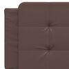 vidaXL Bed Frame Brown Faux leather, metal, solid pine wood, plywood