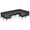 vidaXL Garden Lounge Set Black