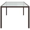 vidaXL 11 Piece Patio Dining Set with Cushions Brown Poly Rattan and Glass