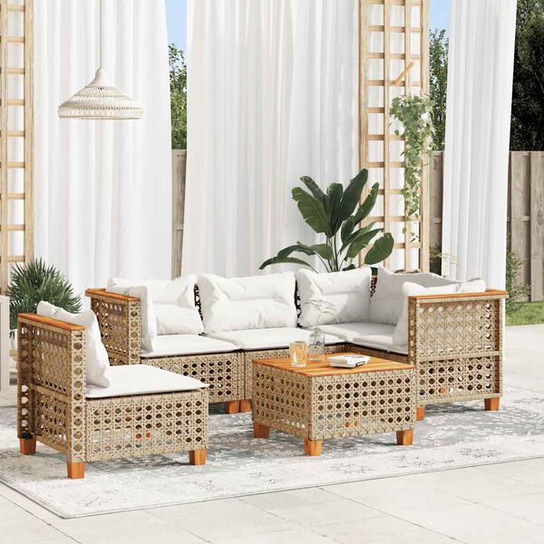 vidaXL Garden Sofa Set Beige