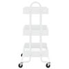 vidaXL 3-Tier Trolley White 16.9"x13.4"x31.1" Steel