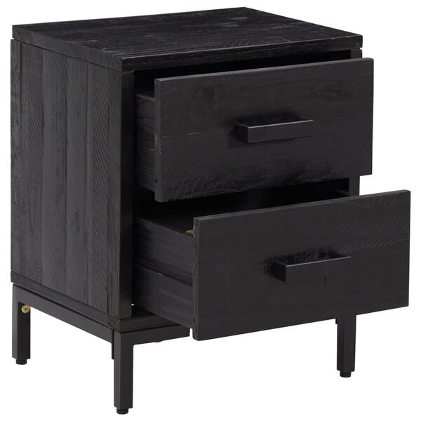 vidaXL Bedside Cabinet Set of 2 Black