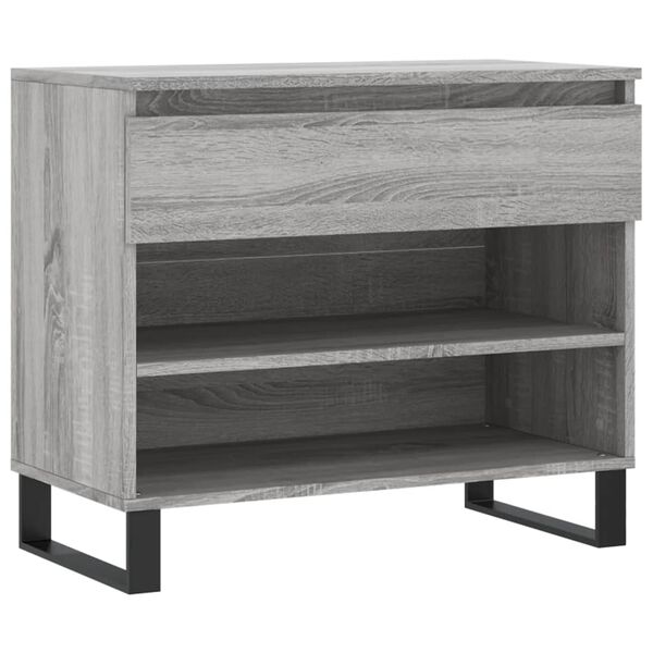 vidaXL Shoe Cabinet Grey Sonoma Engineered Wood Medium Shoe Cabinet
