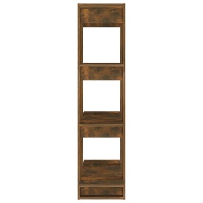 vidaXL Book Cabinet/Room Divider Smoked Oak 31.5"x11.8"x48.6"