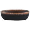vidaXL Countertop Basin Black and Orange Oval 18.5x13.0x5.1" Ceramic