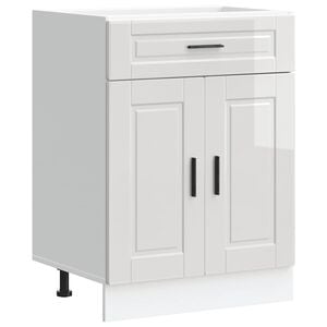 vidaXL Kitchen Base Cabinet High gloss white Engineered wood Standard