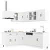 vidaXL Kitchen Cabinet Set White Engineered wood and glass Large