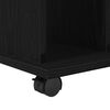 vidaXL Rolling Cabinet with Wheel Black Oak 23.62 x 17.72 x 21.65 in