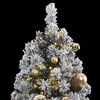 vidaXL Artificial Hinged Christmas Tree 300 LEDs & Ball Set 70.9"