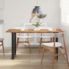 vidaXL Dining Table Acacia with Black Legs Solid Acacia Wood
