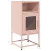 vidaXL Bedside Cabinet Pink Cold-rolled Steel Medium Bedside Cabinet