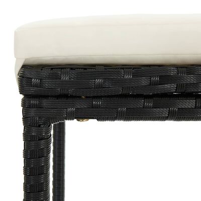 vidaXL 4 Piece Patio Bar Set with Cushions Poly Rattan Black