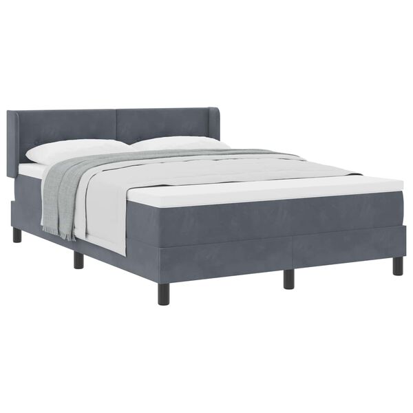 vidaXL Box Spring Bed Dark Grey 78.74 x 62.99 in Polyester