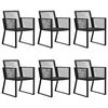 vidaXL 7 Piece Patio Dining Set PVC Rattan Black