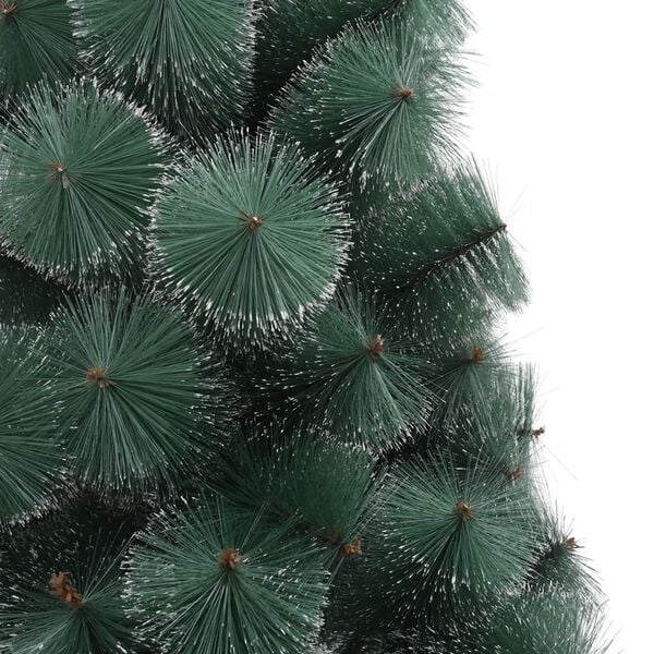 vidaXL Artificial Christmas Tree Green with white tips PET, Steel 59.1 in