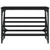 vidaXL Shoe Rack Black Engineered Wood, Powder-Coated Steel Small