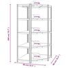 vidaXL 5-Layer Shelves 5 pcs Silver Steel&Engineered Wood