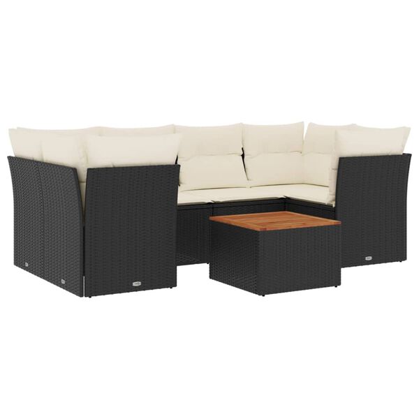 vidaXL Garden Sofa Set Black
