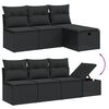 vidaXL Garden Sofa Set Black PE rattan, powder-coated steel, tempered glass