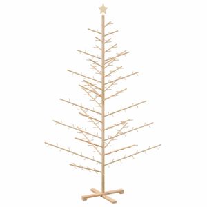 vidaXL Wooden Christmas Tree with Stand Natural 82.7" Solid pine wood