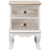vidaXL Bedside Cabinet Set of 2 White Paulownia wood Medium