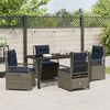 vidaXL Garden Dining Set 5 pcs Gray poly rattan