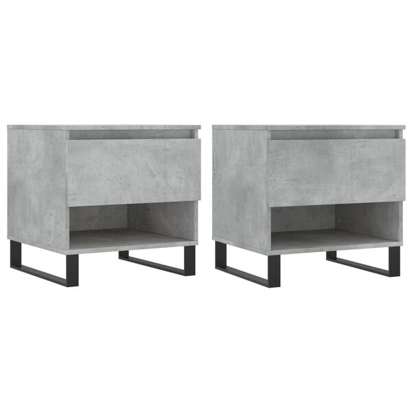 vidaXL Coffee Table Set of 2 Concrete grey Engineered wood, Metal Medium