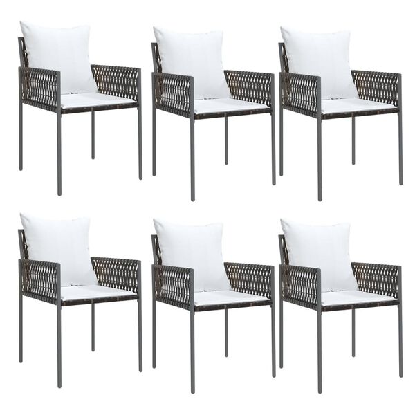 vidaXL Garden Dining Set Brown, Cream White, Black